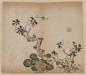 枝分かれした切り株 作： Unknown artist