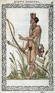 1572年にJean Sluperiusが発表した「Habits et effigies」に登場するブラジル人。 作： Unknown artist