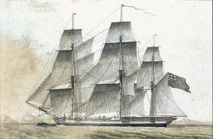 イギリスの商船（18世紀のプリント 作： Unknown artist