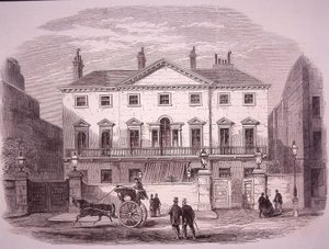 1860年、ピカデリーのケンブリッジ・ハウス、パーマストン首相の自宅 作： Unknown artist