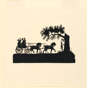 馬車とシルエットの馬 作： Unknown artist