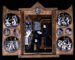 カトリーヌ・ド・メディシス（カテリーナ・ド・メディチ）（1519-1589）の祈りの中で - トリプティク Eメールとレザー