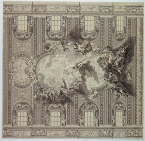 ジェズ教会の天井、ローマ、イタリア 作： Unknown artist