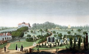ペール・ラシェーズの墓地（1820年頃） - Courvoisierの "Vues de Paris "より 作： Unknown artist