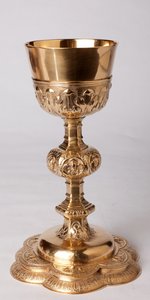 聖杯。起源 モン・サン＝トーベール。金細工。フランス、リールのアトリエ1636 作： Unknown artist