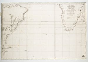 赤道以南の大西洋の海図 作： Unknown artist