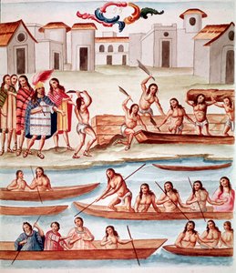 カヌーの建造（水彩画、1770～1780年頃