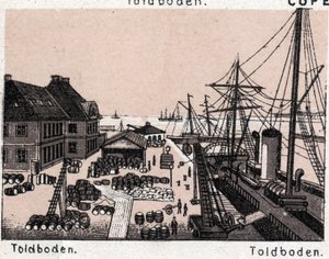 デンマーク、コペンハーゲン（Copenhagen）：トルドボーデン（港、harbor）の眺め。「世界図説168景」の中のもので、未発表（19世紀後半 作： Unknown artist
