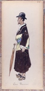 1904年ジャコモ・プッチーニ作オペラ「蝶々夫人」の合唱団の登場人物の衣装。 作： Unknown artist