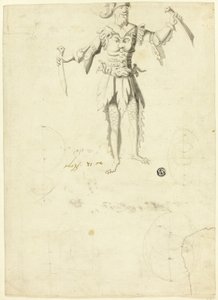 二振りの剣を携えたコスチュームの男 作： Unknown artist