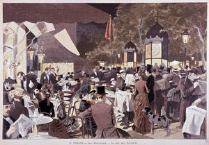 選挙の夜の大通りの群衆 - "Paris illustré "にて