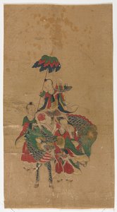 麒麟と二人の従者に乗った道士の仙人 作： Unknown artist