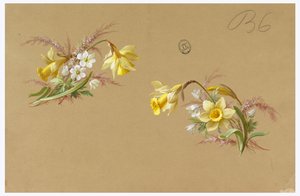 壁紙とテキスタイルのデザイン: 花 作： Unknown artist