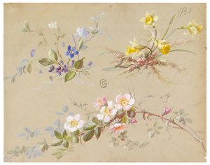壁紙とテキスタイルのデザイン: 花 作： Unknown artist