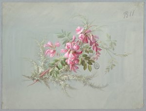 壁紙とテキスタイルのデザイン: 花と鳥