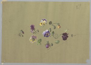 壁紙とテキスタイルのデザイン: 花 作： Unknown artist