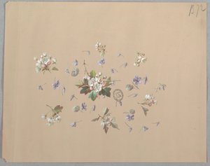 壁紙とテキスタイルのデザイン: 花 作： Unknown artist