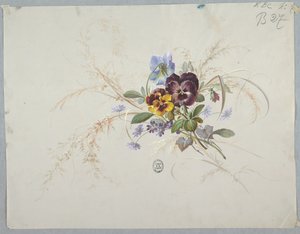 壁紙とテキスタイルのデザイン: 花 作： Unknown artist