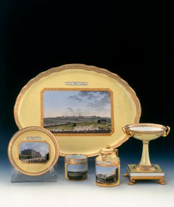 Dessert service, porcelain pieces by Dennelle Factory
