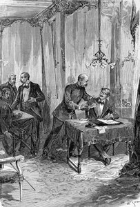 ドレフュス事件。口述後の1894年10月15日、アルフレッド・ドレフュス大尉の逮捕。 作： Unknown artist