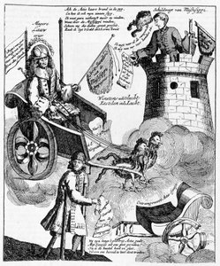 ジョン・ロー（1671-1729）に対するオランダの風刺版画、ミシシッピ事件について 作： Unknown artist