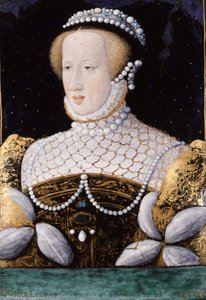 ハプスブルク家（またはオーストリア）のエレオノーレ（1498年～1558年）、エナメル質 作： Unknown artist