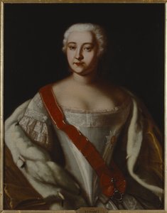 エリザベート1世、インペラトリーチェ・ドゥ・ルスィー - ロシア皇后エリザベート（1709-1762）の肖像、アノニマス 。キャンバスに油彩。サイズ：87x68 cmストックホルム国立博物館 作： Unknown artist