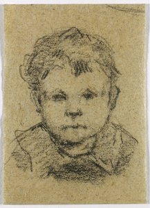 襟付きのシャツを着た子供時代のエミール・ゴーギャン 作： Unknown artist