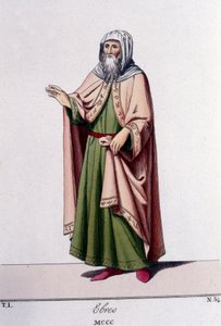 1300年頃のユダヤ人を描いた19世紀のエングレーヴィング。 作： Unknown artist