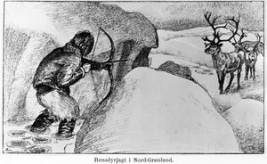 弓で獲物を狩るエスキモー - Ervin Astrup, North Blandt Polens Naboer Kistriana 作： Unknown artist