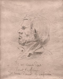 Eugene Delacroix（ウジェーヌ・ドラクロワ）。(ドローイング、1850年頃) 作： Unknown artist