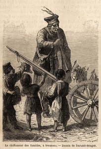 スワンジーのファミリーラグ。1862年にL.Simoninがウェールズの主要工場を訪問した際に描いたDurand Bragerの絵。エドゥアール・シャルトン編『Le tour du monde』に掲載されたエングレーヴィング 作： Unknown artist