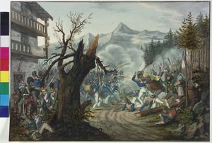 バイエルン兵とチロル農民の戦い 作： Unknown artist