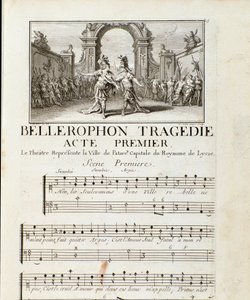 ジャン・バティスト・リュリ（Giovanni Battista Lulli）（Jean-Baptiste）（1632-1687）のプロローグ付き全5幕のTragedie Lyrique「Bellerophon」の第1幕。1714. 作： Unknown artist