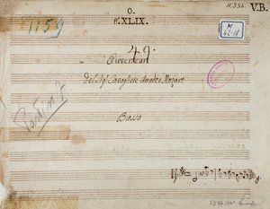 モーツァルトのオペラ「ポントの王ミトリデート」の最初のページ（1770年 作： Unknown artist