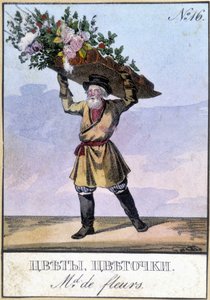 19世紀のロシアの花商人。