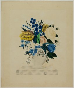 大理石の花瓶の花 作： Unknown artist