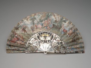 牧歌的なシーンの扇子、c.1740s-50s 作： Unknown artist