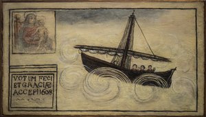 元ヴォト（ex voto）の水兵、海の危険に生き残った水兵の献身と感謝の誓いとして人気のある捧げ物は、ナポリ近郊のトッレ・デル・グレコのカルミネ教会から来ている 1608年 イタリア 作： Unknown artist