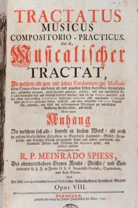 Meinrad Spiessによる『Tractatus musicus』の扉絵。 作： Unknown artist