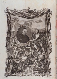 Meinrad Spiessによる『Tractatus musicus』作品のポートレートが描かれた正面図 作： Unknown artist