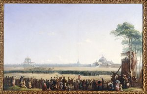 1852年5月10日、シャン・ド・マールでの祝典、ワシの配布と国旗の祝福 作： Unknown artist