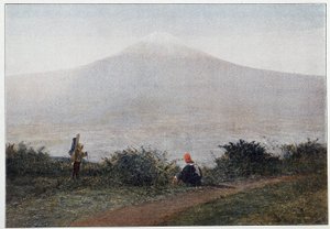 日本の火山、フジヤマ - 写真、19世紀後半 作： Unknown artist