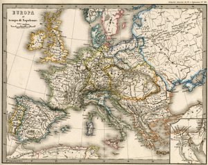 ナポレオン1世の時代のヨーロッパの地理的な地図（K. von Srunerの "Atlante Storico Geografico "より 作： Unknown artist