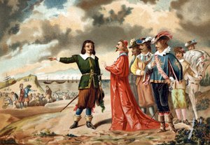 Girard DESARGUES フランスの数学者（1591-1661）1627年にリシュリューと共にラ・ロシェルの本部にいた。 作： Unknown artist