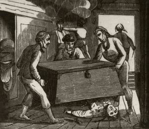 ゴードンと仲間がフランス人船長を大胸筋で圧迫して死なせた」1836年頃