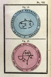 教皇ホノリウスが悪魔を召喚するために使用した魔道書。1760年の編集。 作： Unknown artist