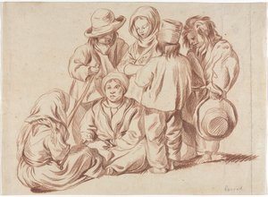 6 人の子供のグループ (直腸) 作： Unknown artist