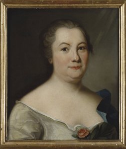 Hedvig Charlotta Nordenflycht, poetesse suedoise - Portrait of the poet Hedvig Charlotta Nordenflycht (1718-1763), Anonymous .油彩・キャンバスサイズ：47x40cmストックホルム国立博物館 作： Unknown artist