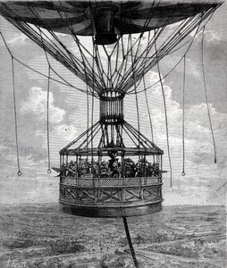 1878年にヘンリー・ギファードが捕獲した気球。 作： Unknown artist